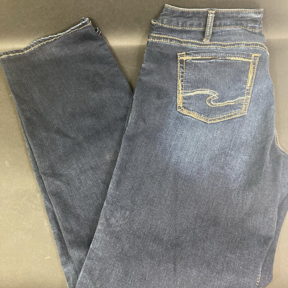 Silver Suki Slim Boot Cut Jeans - Women's Sz 16 W - Blue Denim - 68% Cotton